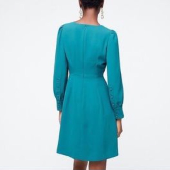 J. Crew Teal Long Sleeve Dress - Picture 2 of 13